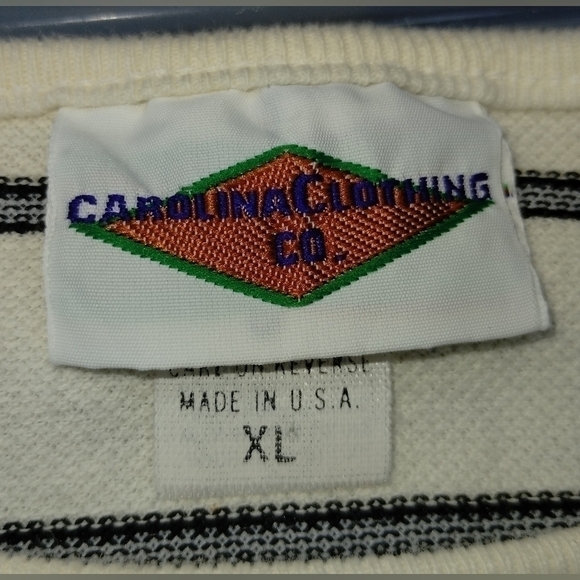 Vintage 90s Carolina Clothing Mens XL Shirt Striped Knit Long Sleeve Made In USA - Picture 8 of 9
